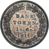 1815 Eighteenpence Bank Token - George III British Silver Coin - Very Nice