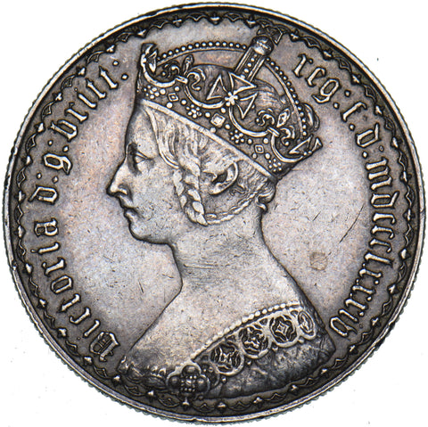 1884 Gothic Florin - Victoria British Silver Coin - Very Nice
