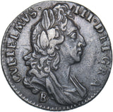 1697 B Sixpence (Bristol Mint) - William III British Silver Coin - Nice