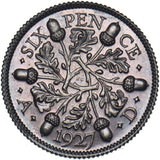 1927 Proof Sixpence - George V British Silver Coin - Superb