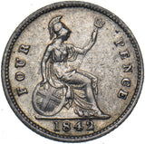 1842 Groat (Fourpence) - Victoria British Silver Coin