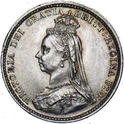 1887 Threepence - Victoria British Silver Coin - Very Nice