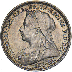 1901 Threepence - Victoria British Silver Coin - Very Nice