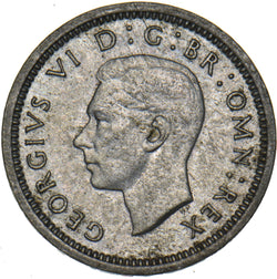 1943 Silver Threepence - George VI British Silver Coin - Nice
