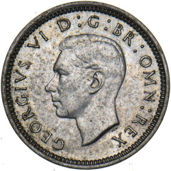 1944 Silver Threepence - George VI British Silver Coin - Very Nice
