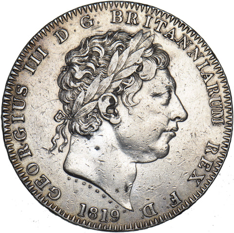 1819 LIX Crown - George III British Silver Coin - Nice