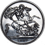 1887 Crown - Victoria British Silver Coin
