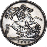 1893 LVI Crown - Victoria British Silver Coin - Very Nice