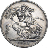 1893 LVII Crown - Victoria British Silver Coin - Nice