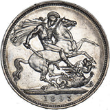 1893 LVI Crown - Victoria British Silver Coin - Nice
