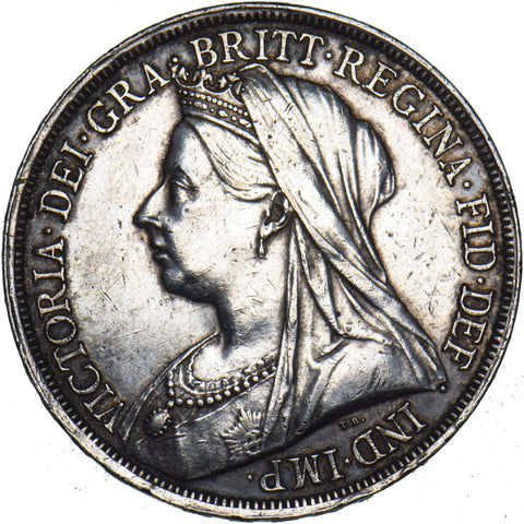 1893 LVI Crown - Victoria British Silver Coin - Nice