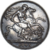 1893 LVI Crown - Victoria British Silver Coin - Nice