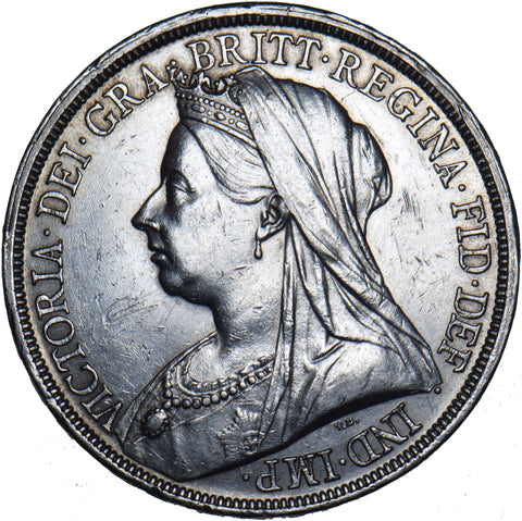 1893 LVI Crown - Victoria British Silver Coin - Nice