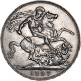 1897 LXI Crown - Victoria British Silver Coin - Nice