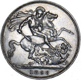 1898 LXI Crown - Victoria British Silver Coin - Very Nice