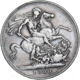 1899 LXIII Crown - Victoria British Silver Coin