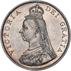 1887 Double Florin (Arabic 1) - Victoria British Silver Coin - Very Nice