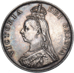 1887 Double Florin (Arabic 1) - Victoria British Silver Coin - Very Nice