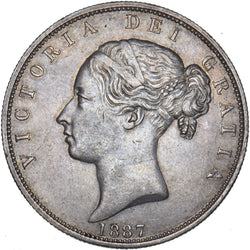 1887 Halfcrown (Young Head) - Victoria British Silver Coin - Very Nice