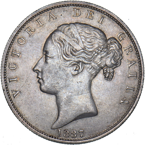 1887 Halfcrown (Young Head) - Victoria British Silver Coin - Very Nice