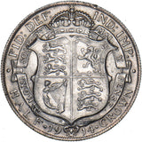 1914 Halfcrown - George V British Silver Coin - Very Nice