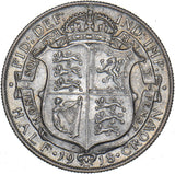 1918 Halfcrown - George V British Silver Coin - Very Nice