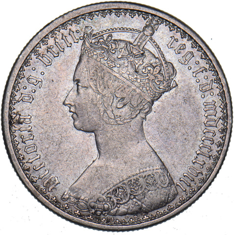 1868 Gothic Florin - Victoria British Silver Coin - Nice