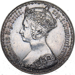1883 Gothic Florin - Victoria British Silver Coin - Very Nice
