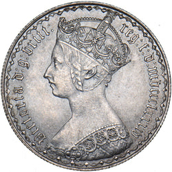 1884 Gothic Florin - Victoria British Silver Coin - Superb