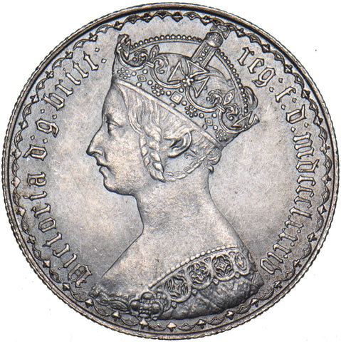 1884 Gothic Florin - Victoria British Silver Coin - Superb