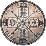 1887 Florin - Victoria British Silver Coin - Very Nice