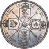 1888 Florin (Early Obverse Type) - Victoria British Silver Coin - Very Nice