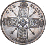 1916 Florin - George V British Silver Coin - Very Nice