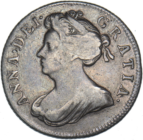 1702 Shilling - Anne British Silver Coin - Nice