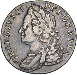 1758 Shilling - George II British Silver Coin - Nice