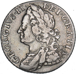 1758 Shilling - George II British Silver Coin - Nice