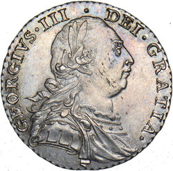 1787 Shilling - George III British Silver Coin - Superb