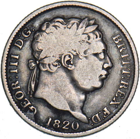 1820 Shilling - George III British Silver Coin