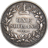 1881 Shilling - Victoria British Silver Coin - Nice
