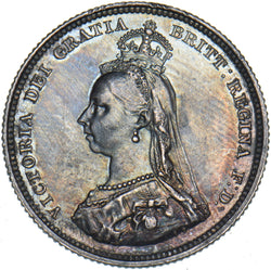 1887 Shilling - Victoria British Silver Coin - Very Nice