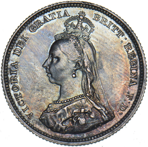 1887 Shilling - Victoria British Silver Coin - Very Nice