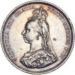 1887 Shilling - Victoria British Silver Coin - Very Nice