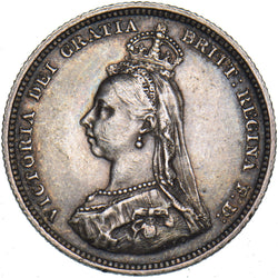 1887 Shilling - Victoria British Silver Coin - Nice