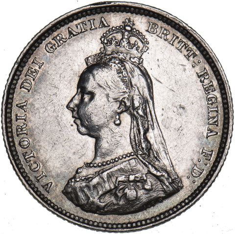 1887 Shilling - Victoria British Silver Coin - Nice