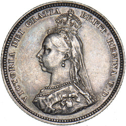 1887 Shilling - Victoria British Silver Coin - Very Nice