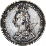 1887 Shilling - Victoria British Silver Coin - Very Nice
