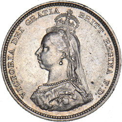 1888 Shilling (8 Over 7) - Victoria British Silver Coin - Very Nice