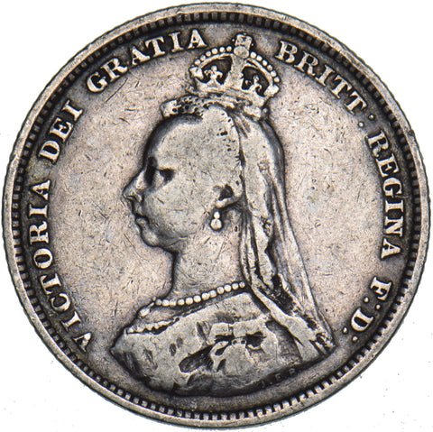 1889 Shilling (Small Head) - Victoria British Silver Coin