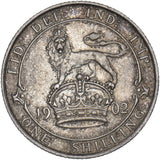 1902 Shilling - Edward VII British Silver Coin - Nice