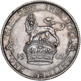 1902 Shilling - Edward VII British Silver Coin - Very Nice